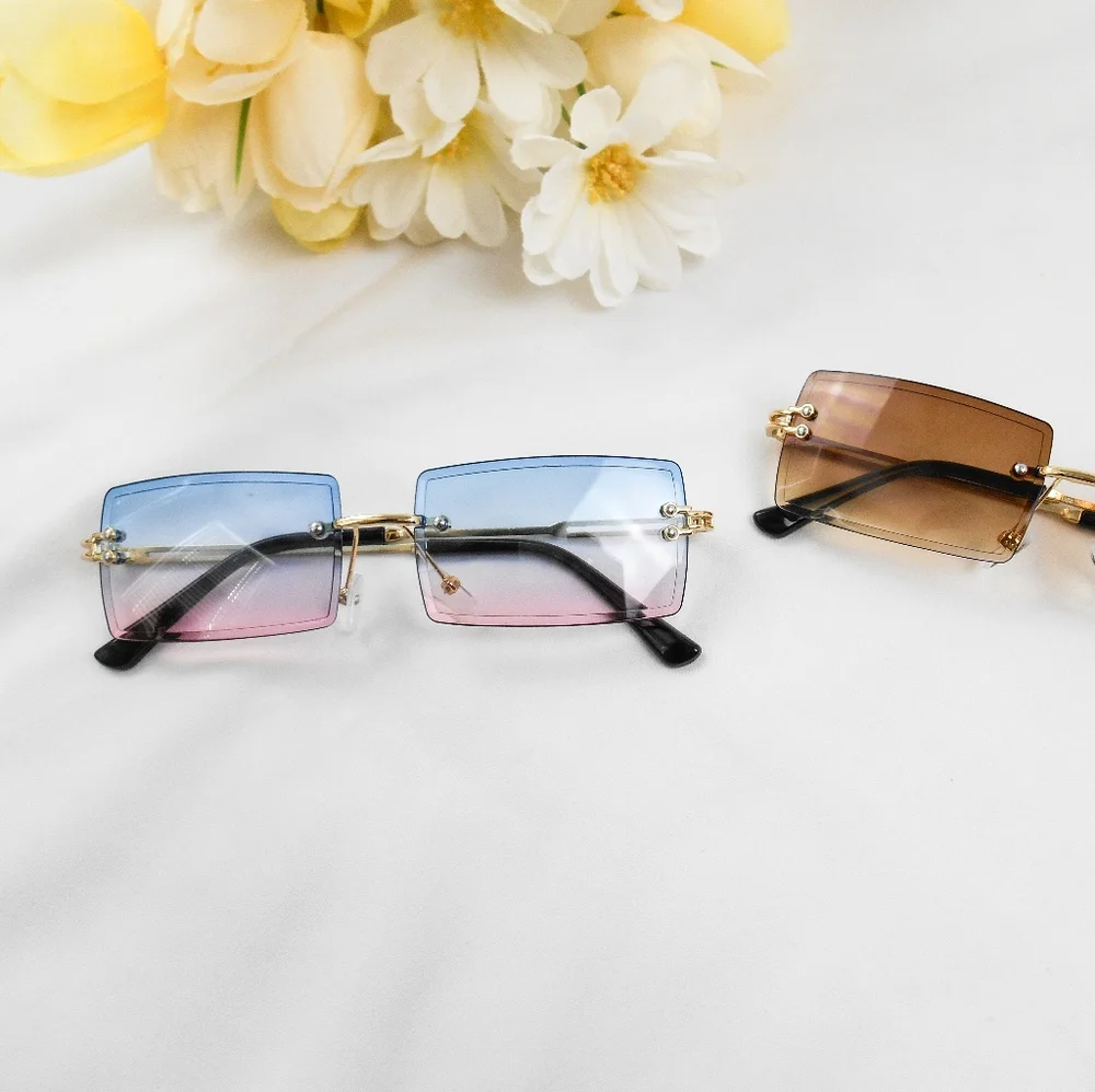 Gradient Rimless Sunglasses - Picture 8 of 8